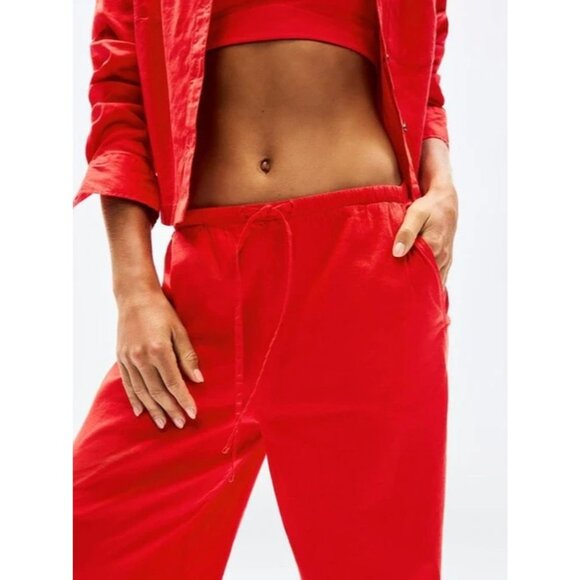 Athleta Red Wide Leg Pants - Picture 3 of 7